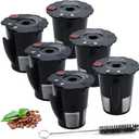 6-Pack Sikawai Fit for 119367 Reusable Coffee Keurig Filter Replacement Part K200 K250 K300 K350- Reusable K Cups for Keurig K-cup 2.0 Series Keurig Reusable Coffee Pods with Cleaning Brush