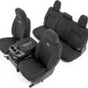 Rough Country Neoprene Seat Covers for Chevy Silverado & GMC Sierra 1500 (2019-2026) w/Rear Seat Storage & Cup Holder - Waterproof & UV Resistant, Foam Padded, Front & Rear Row Cover Set