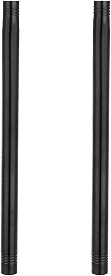 1FT Stainless Steel Extension Rods for 1 Inch Diameter Black Curtain Rod Kit - Easy to Install for Extending Curtain Rods - Black (2 Pack)