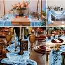 20 Pcs Baby Blue Cheesecloth Table Runner 10FT Romantic Cheese Cloth Table Runner Gauze Table Runners Rustic Runner for Wedding Birthday Party Engagement Bridal Baby Shower Spring Table Decoration