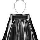Sintege Halloween Alien Headband and Metallic Flared Pleated Skater Skirt for Halloween Costumes Supplies (Black, L)
