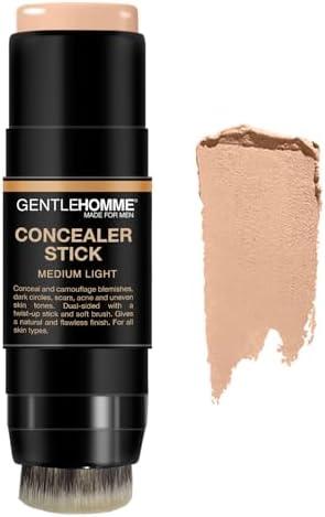 Gentlehomme Men's Concealer Stick with Brush for Dark Circles Eraser, Medium Light
