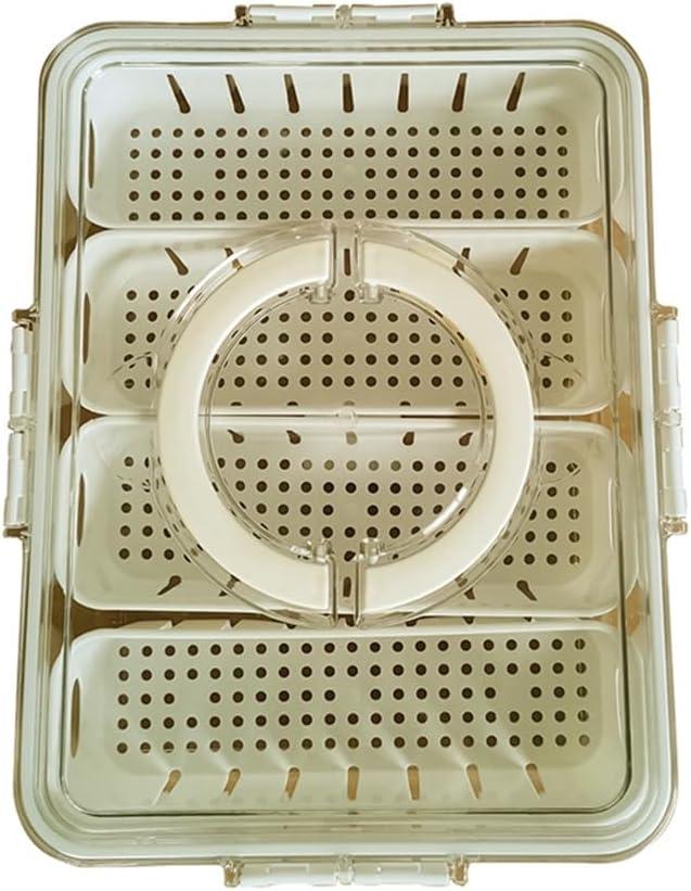 Gerrit White Storage Box Plastic Freezing-Refrigerated Portable Vegetable Fruit Container for Kitchen