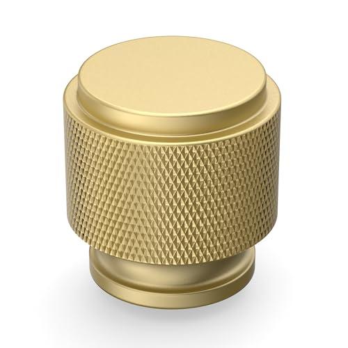 Coinkoly 10 Pack 1"(25mm) Gold Knurled Cabinet Knobs for Dresser Kitchen Knobs for Cabinets Single Hole Cabinet Pulls Hardware