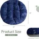 HIGOGOGO Papasan Chair Cushion with Corduroy Cover (Without Chair), 48 x 48 Inch Supportive Cushion, Overstuffed Chair Cushion,Dark Blue