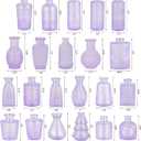 RUCKAE Purple Flower Vase in Bulk 22 Glass Bud Vases Vintage Small Vases for Centerpiece Table Wedding Decorations Home Decor Party (Purple 22 Pack)
