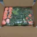 20 Pcs Real Touch Artificial Roses Fake Rose Long Stem Silk Faux Flowers Bridal Bouquet for Wedding Home Decor Romantic Valentine Gifts (Orange)