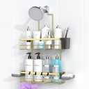 Shower Caddy Hanging Bathroom Organizer: Rustproof Shelf for Inside Shower - No Drilling Racks Over Showerhead - Bath Shelves for Shampoo Soap Gold