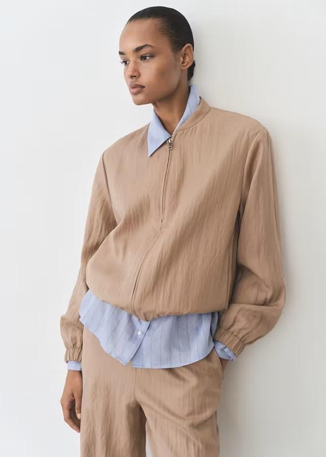 Mango Blazer Chaqueta, Brown, Size M