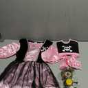 Cuteshower Girls Pirate Costumes for Kids Sea Buccaneer Costume Pink Pirate Dress Halloween Cosplay Party Size XL