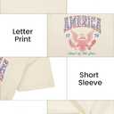 Women America Patriotic 4th of July Party Shirt Land of The Free T-Shirt Retro 1776 Short Sleeve Tee Top (XL)