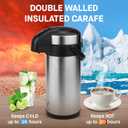 VONDIOR Airpot Coffee Dispenser with Pump - 169 Oz Insulated Stainless Steel Coffee Carafe - Thermal Beverage Dispenser - Coffee Urn for Hot/Cold Water, Party Chocolate Drinks