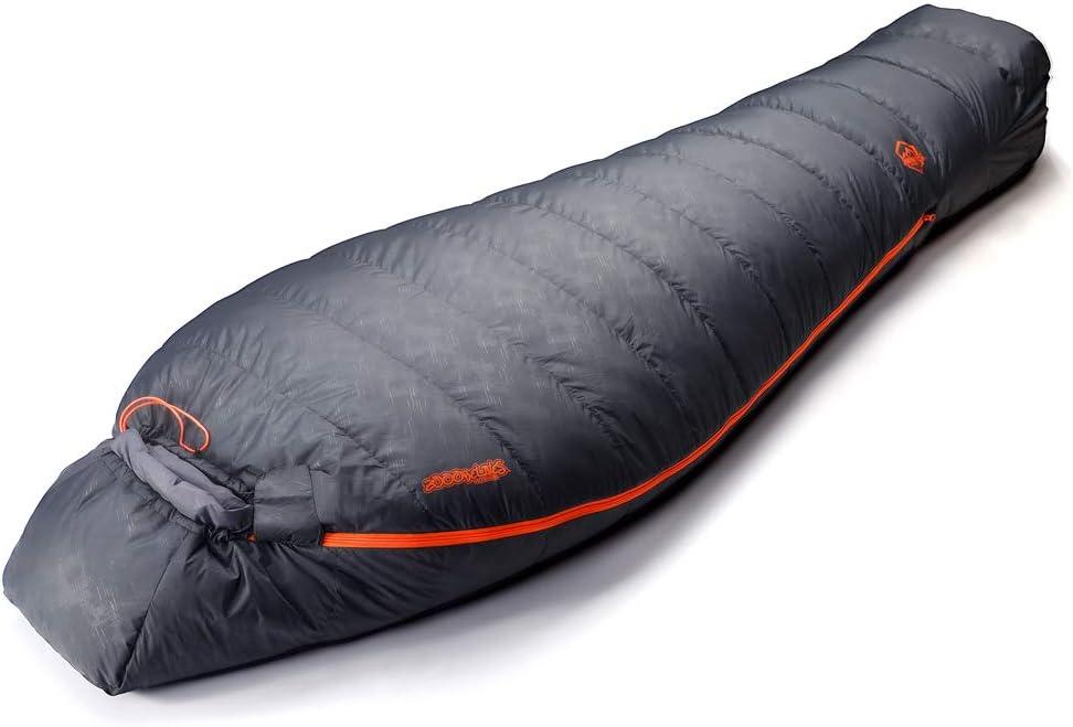 ZOOOBELIVES 10 Degree Down Sleeping Bag for Adults, 4-Season Cold-Weather Mummy Bag, Roomy Fit, 550+ Fill Power Warmth, Lightweight & Compressible for Car Camping, Backpacking & Hunting - AlpliveD1500
