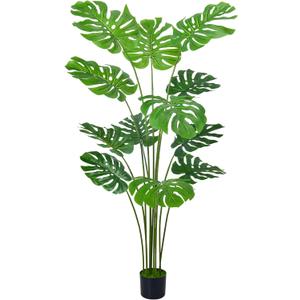 3FT Artificial Tree, Large Fake Monstera Deliciosa Plants with Real Touch Leaves,Faux Tropical Palm Trees for Home Room Decor Indoor Outdoor (1Pack)