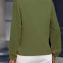 Work Blouses for Women Long Sleeve V Neck Tunic Tops for Women Loose Fit Dressy Womens Blouses Fashion Green L (L)