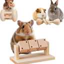 3 Pcs Wooden Hamster Enrichment Toys, Guinea Pig Chew Toys for Syrian & Dwarf Hamsters,Rabbits, Gerbils, Rats, Chinchillas, Small Animals Playing Teeth Grinding Indoor Outdoor