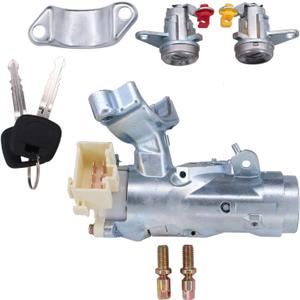 MOTOKU Set of 4 Ignition Steering Switch with Bracket Keys Left Driver Right Passenger Side Door Lock Cylinders kit for Toyota Corolla 1997-2002 RAV4 1998-2000