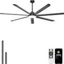 Ohniyou 84'' Large Ceiling Fan with Lights, High CFM Industrial Ceiling Fan Remote/APP Control, 7 Aluminum Blades, 3CCT, for Warehouse, Shop, Gym, Black