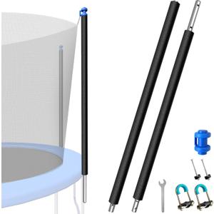 1PCS Trampoline Pole Replacement, Trampoline Enclosure Pole Fits 8-16FT Straight Pole Trampoline Frame, Reliable Trampoline Accessories Includes Foam Sleeve & Pole Caps for 2 Install Ways