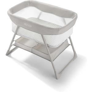 Graco DreamMore Bedside, Newborn, Travel, Portable Bassinet for Newborn Babies to 6 Months, Willow, Small Single