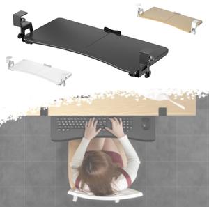 26" Large Keyboard Tray Under Desk, Pull Out Keyboard Drawer Platform for Computer Under Desk, Ergonomic Computer Keyboard Stand Slide(Wood) (65x30cm)