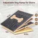 Dog Ramp for Stairs 4 Pack Foldable Pine Wood Dog Ramp | Adjustable Dog Stair Bed Ramp for Small ,Elderly,Short-Legged,Arthritic Pets with Non-Slip Bone Design Supports 100 lbs
