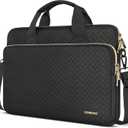 DOMISO 17 inch Laptop Sleeve Protective Case Cover Compatible with 17-17.3 inch HP Dell ASUS Lenovo Chromebook,Waterproof Computer Cases Bag with Shoulder Strap,Black