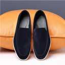 Suede Loafers for Men Slip-On Casual Dress Shoes Lightweight Walking Moccasins with Comfort Sole for Office Work Daily Travel Shoes (Blue,10)