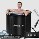 Foresh 105gal Ice Bath Cold Plunge Tub (Environmental Material Certificated) for Muscle Relax, Cold Therapy after Workout, Sports. Safe Healthy Portable Inflatable icebath Barrel. Outdoor. Travel Bag