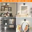 LED Bathroom Vanity Light 16inch Over Mirror Lighting Fixture Modern Indoor Black 10W 5000K Cool White Wall Sconce for Bathroom Bedroom Living Room