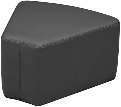 FDP Pro Series Wedge Accent Ottoman (12" Height); Hand Upholstered Commercial Furniture for Hotel Lobby, Office, Restaurant, Home and More; Collaborative and Configurable Seating - Black