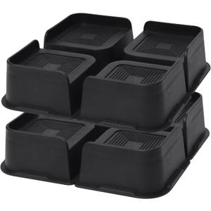 MYMULIKE Bed Risers 3 inch, Oversized Furniture Risers,Heavy-Duty Support Up to 6000 Lbs, Lift 3 inch for Couch, Sofa, Table,Chair (Black 8 Pack, 3 inch)