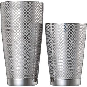 Barfly Diamond Lattice Shaker Set, Stainless Steel (18 oz & 28 oz Set)
