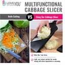 Cabbage Slicer Smart Ultra-Thin Julienne - 0.04 inch Professional Thin Sauerkraut Coleslaw Cutter Japanese Stainless Steel Blade Food Fruit Slicing Shredder