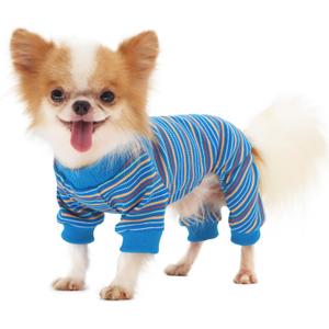 LOPHIPETS Dog Pajama Onesie for Small Chihuahua Yorkie Poodle Clothes Apparel-Blue/M (Medium for 4.5-6.5 lbs)