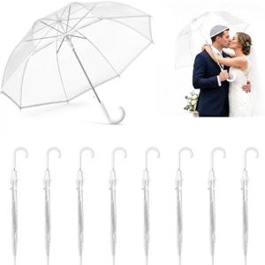 8Pack Clear Bubble Umbrella, Clear Umbrella Wedding, Wind And Rainproof
