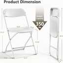 White Folding Chairs 2 Pack, Plastic Folding Chairs for Outside, Heavy Duty Foldable Chairs, Sturdy Metal Folding Chairs, 350 lbs Capacity, for Patio, Garden, Party
