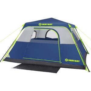 6 Person Instant Tent, Waterproof Pop Up Tents for Camping with Rainfly, 60 Seconds Easy Setup, Automatic Cabin Tent for Family Camping with Expandable Carry Bag & Upgraded Ventilation