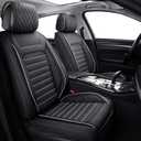 Aierxuan Leather Car Seat Covers Waterproof Universal Fit for Honda Hyundai Sonata Kona Accent Ford Fiesta Focus Buick Encore Mazda Mitsubishi with Split Bench 40/60(Full Set/Black-White A)