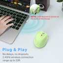 E-YOOSO Wireless Mouse for Laptop, Portable Optical Computer Mouse, 6 Buttons, Cordless 2.4GHz with USB Receiver, 5-Level 4800 DPI, 18 Months Battery Life, for PC Chromebook Windows Mac (Light Green)