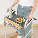 Detachable Tray for Walkers for Seniors with Cup Holder - [Freely Adjustable in All Directions] - Bamboo Mobility Table Fits Most Standard Folding Walkers, Removable & Easy Assembly