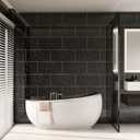 Marble Peel and Stick Backsplash 23.6 x11.8 in, 40PCS, Black