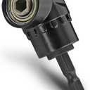 105 Degree Right Angle Driver, Power Screwdriver Drill Extension Attachment Adapter with 1/4" Hex Magnetic Bit Socket and 1/4" Hex Quick Change Drive - Pack of 1, Black (105, Black, Pack of 1)