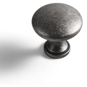 Goo-Ki 6 Pack Weathered Nickel Drawer Knobs Kitchen Hardware- Vintage Retro Iron Knob Single Hole Bar Handles Pull for Closet Wardrobe Dresser Cupboard
