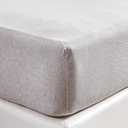 PURE ERA Jersey Knit Cotton Fitted Bottom Sheet ONLY (No Flat Sheet or Pillow Cases) Deep Pocket Up to 15" to 20" Ultra Soft Comfy Breathable Beige Queen