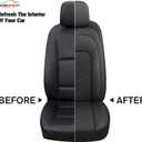 CAROMOP Luxury Faux Leather Seat Covers 2 Front Seat,Easy to Insatll Seat Covers for Cars,Airbag Compatible Fits Most Cars, Vehicles,Sedans,Trucks & SUVs(Black)