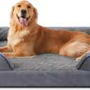 INVENHO Orthopedic Dog Beds Large Sized, XL Washable Dog Sofa with Egg-Crate Foam, Waterproof Lining and Non-Skid Bottom (XL (42"x 32"x 6.5"), Dark Grey)