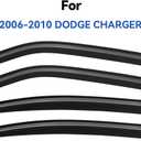 Window Visors Rain Guards for 2006 2007 2008 2009 2010 Dodge Charger, Out-Channel Window Vent Wind Deflectors Visors Shades for 06-10 Charger