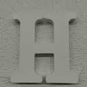 4 Inch Unfinished Wooden Letters, White Marquee Letters for Wedding Birthday Party Wall Decor, Wood Alphabet Letters for Crafts (Letter H)