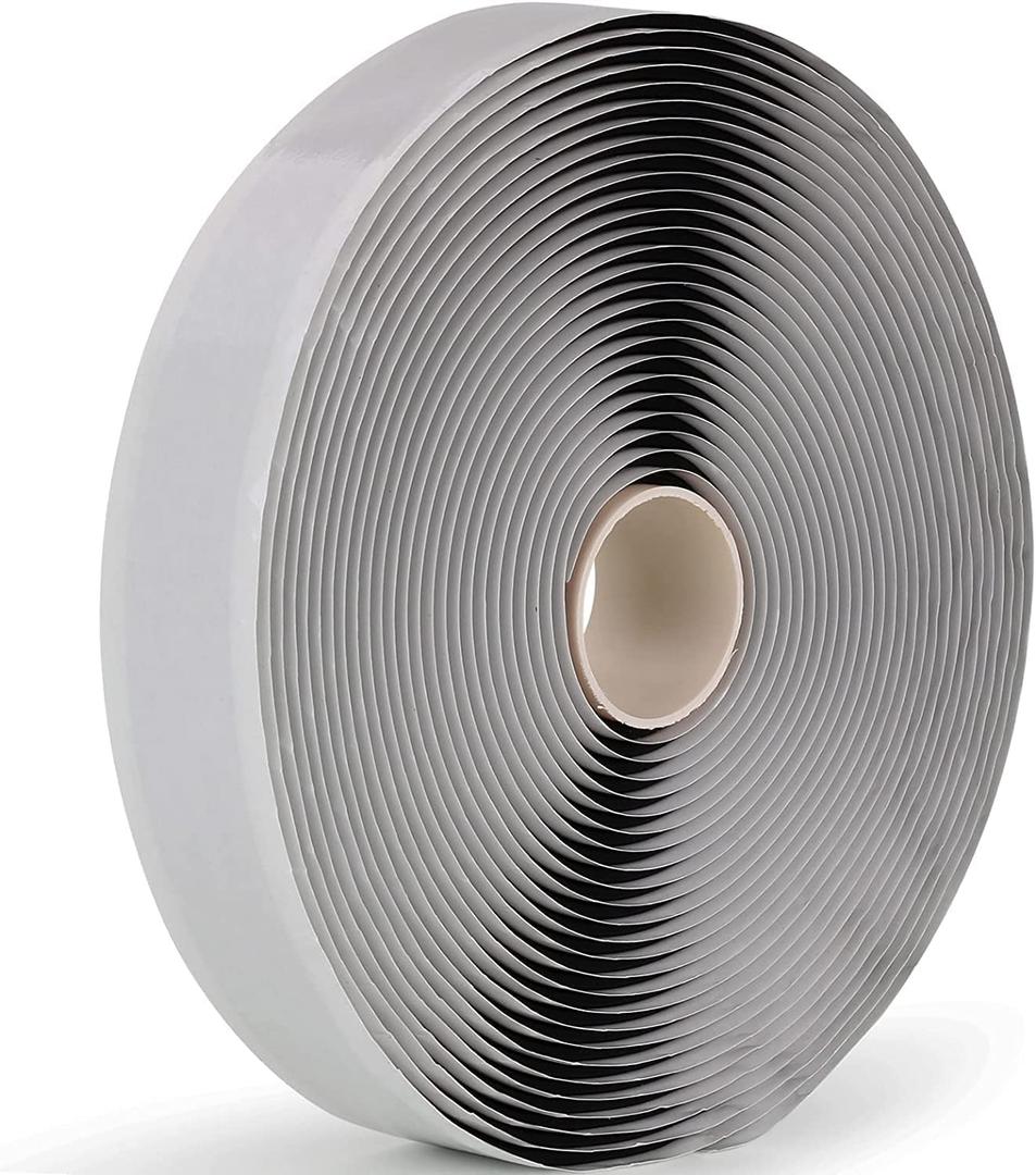 LLPT Butyl Tape Black 1 Inch x 33Ft Tight Seal for Leak Proof EPDM RV Repair Window Glass Boat Sealing Roof Pipe Patching(BST233)